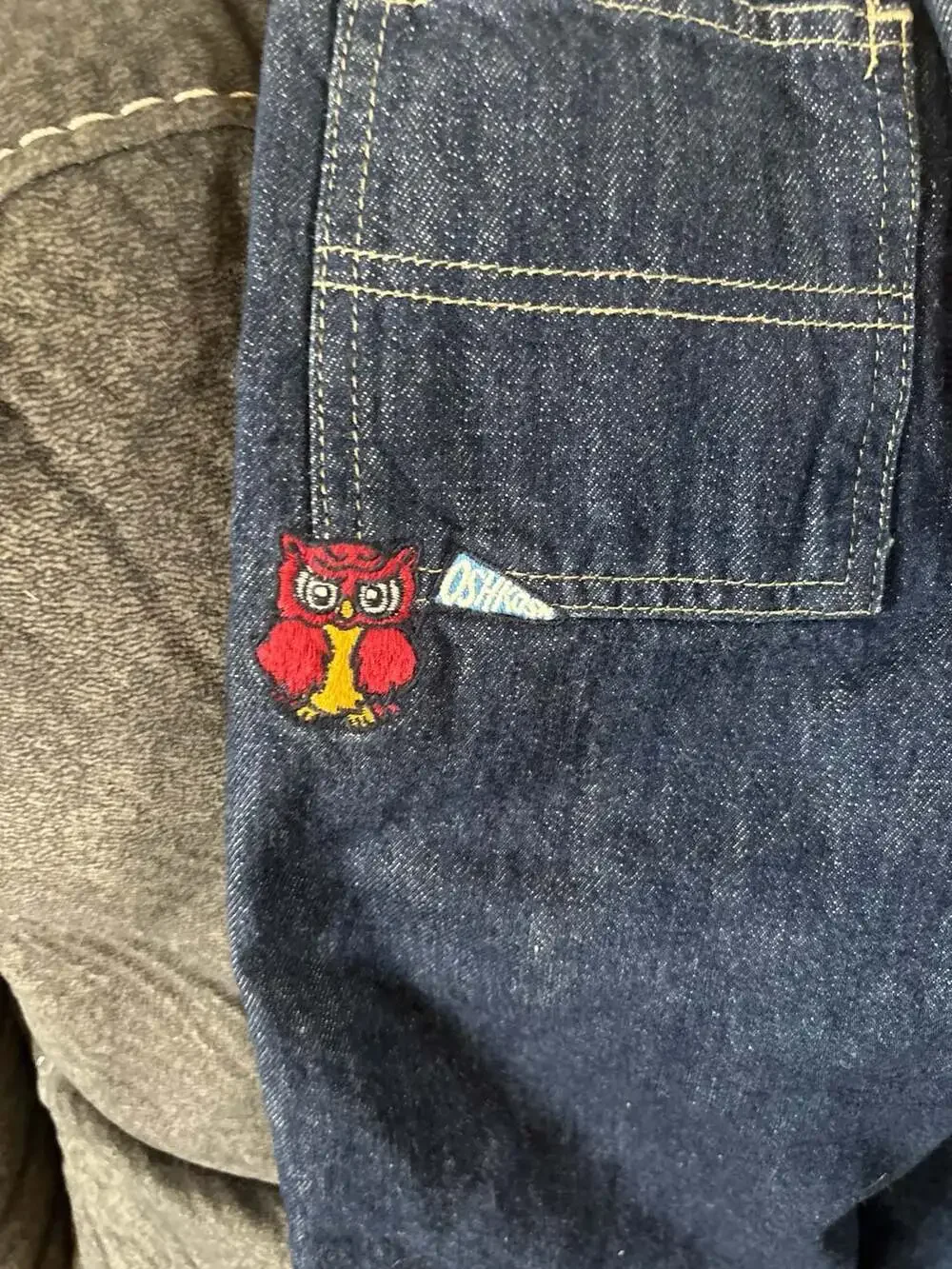 OshKosh B'gosh 24 Months Toddler Football Embroidery Flannel Lined Blue Jeans